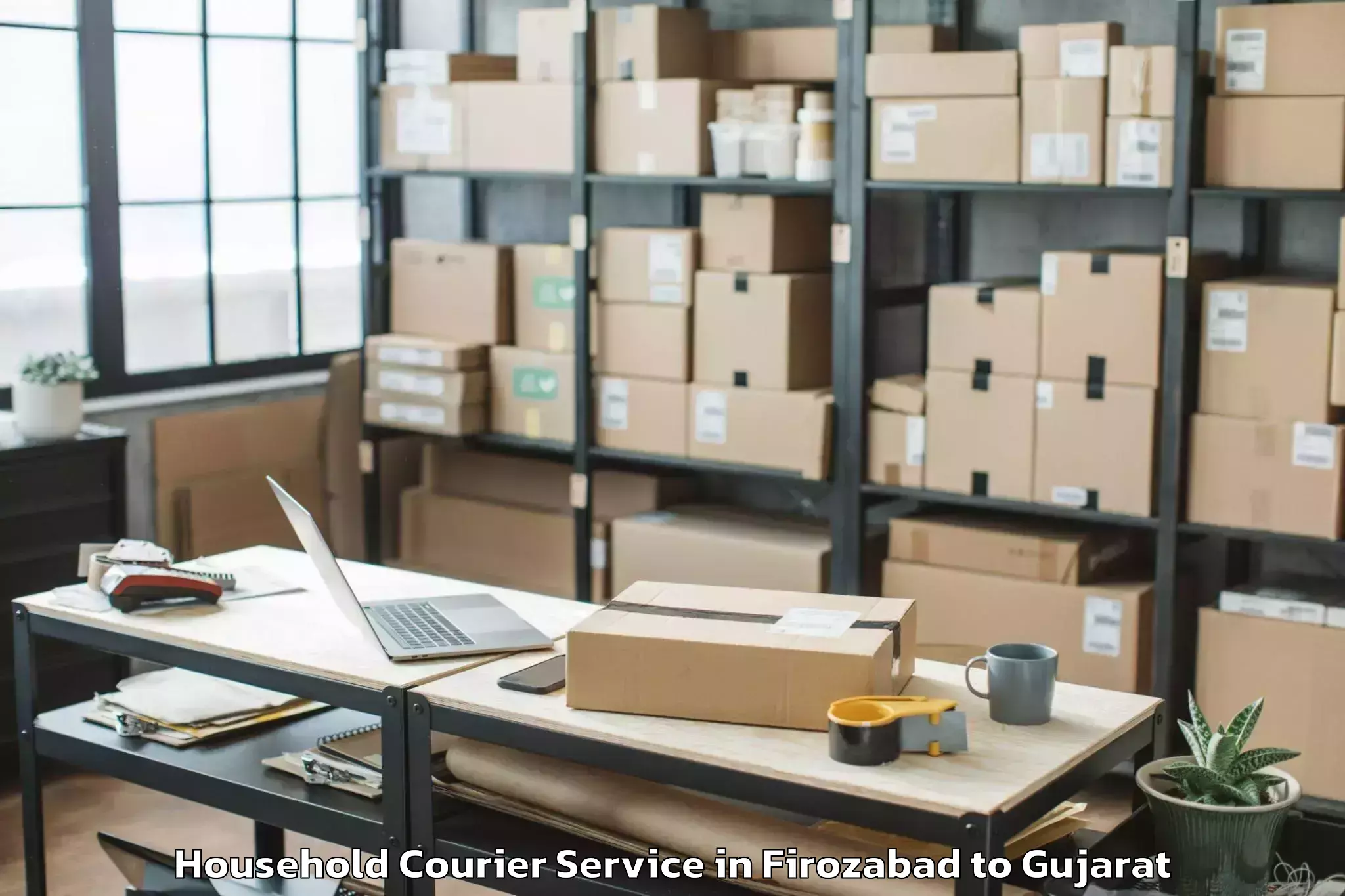 Book Your Firozabad to Unjha Household Courier Today